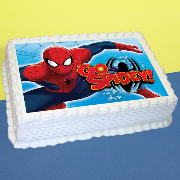  Spiderman Vanilla Photo Cake