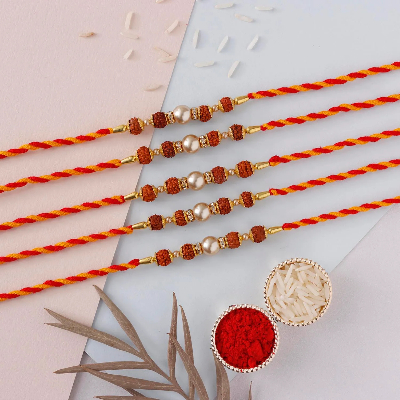 Sneh Holy Rudraksha Rakhis Set Of 5